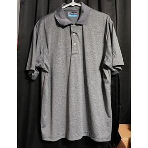 PGA Tour Men's Polo Size Large Heather Blue Short Sleeve Golf Shirt